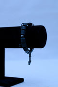 Men's Lava Stone & Silver Skull Charm Bracelet