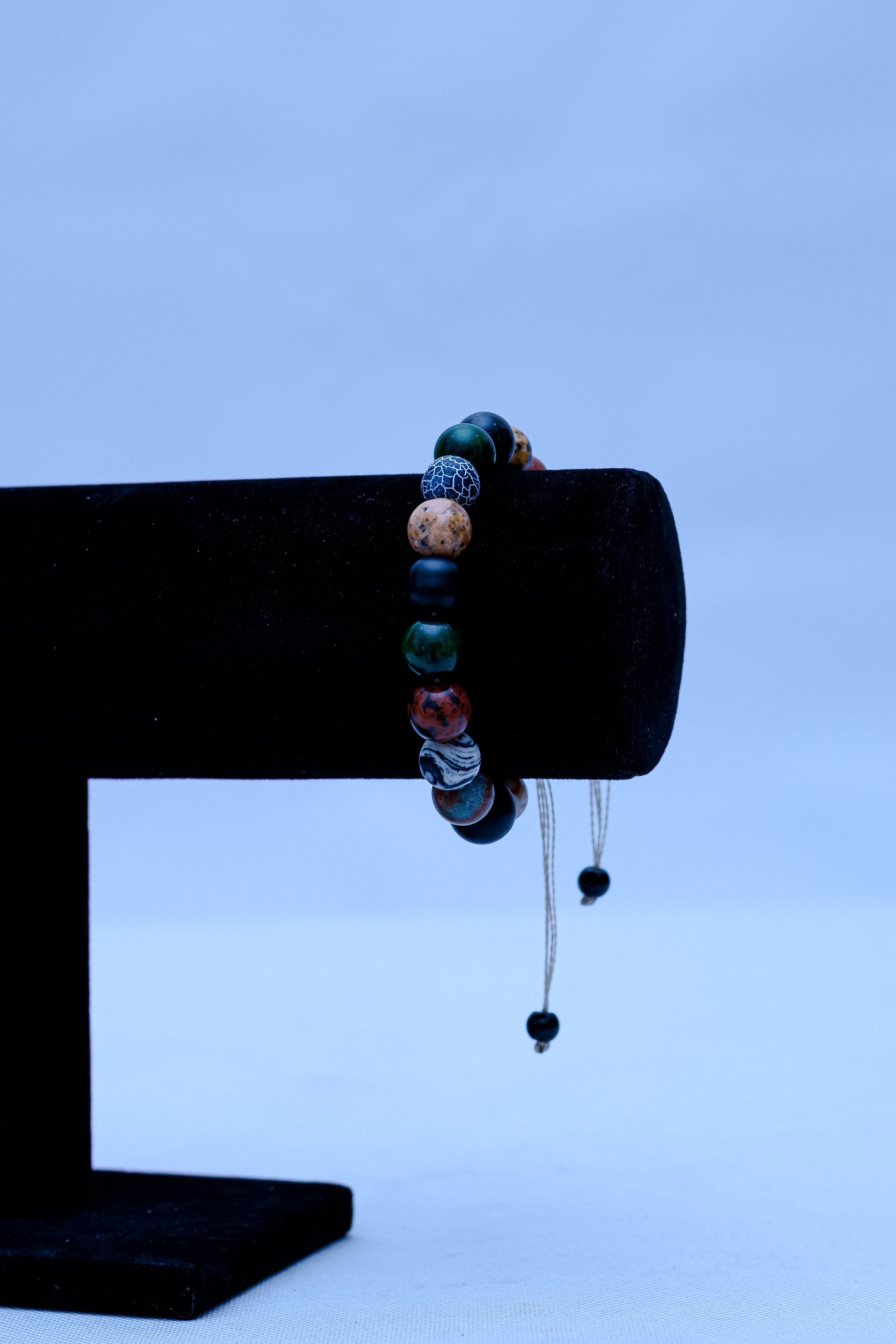 Men's Mixed Gemstone & Crackle Agate Bracelet