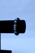 Men's Black Onyx, Hematite & Sacred Geometry Bracelet