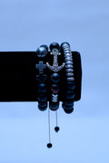 Men's Pavé Anchor & Cross Onyx Bracelet Stack