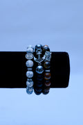 Men's Anchor, Owl & Howlite Gemstone Bracelet Stack