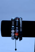 Men's Skull & Hematite Gemstone Bracelet Stack