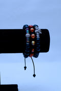 Men's Crown & Disco Ball Beaded Bracelet Stack