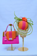 Aso Oke Mini Kelly Bag & Green Swirl Percher Hat Set
