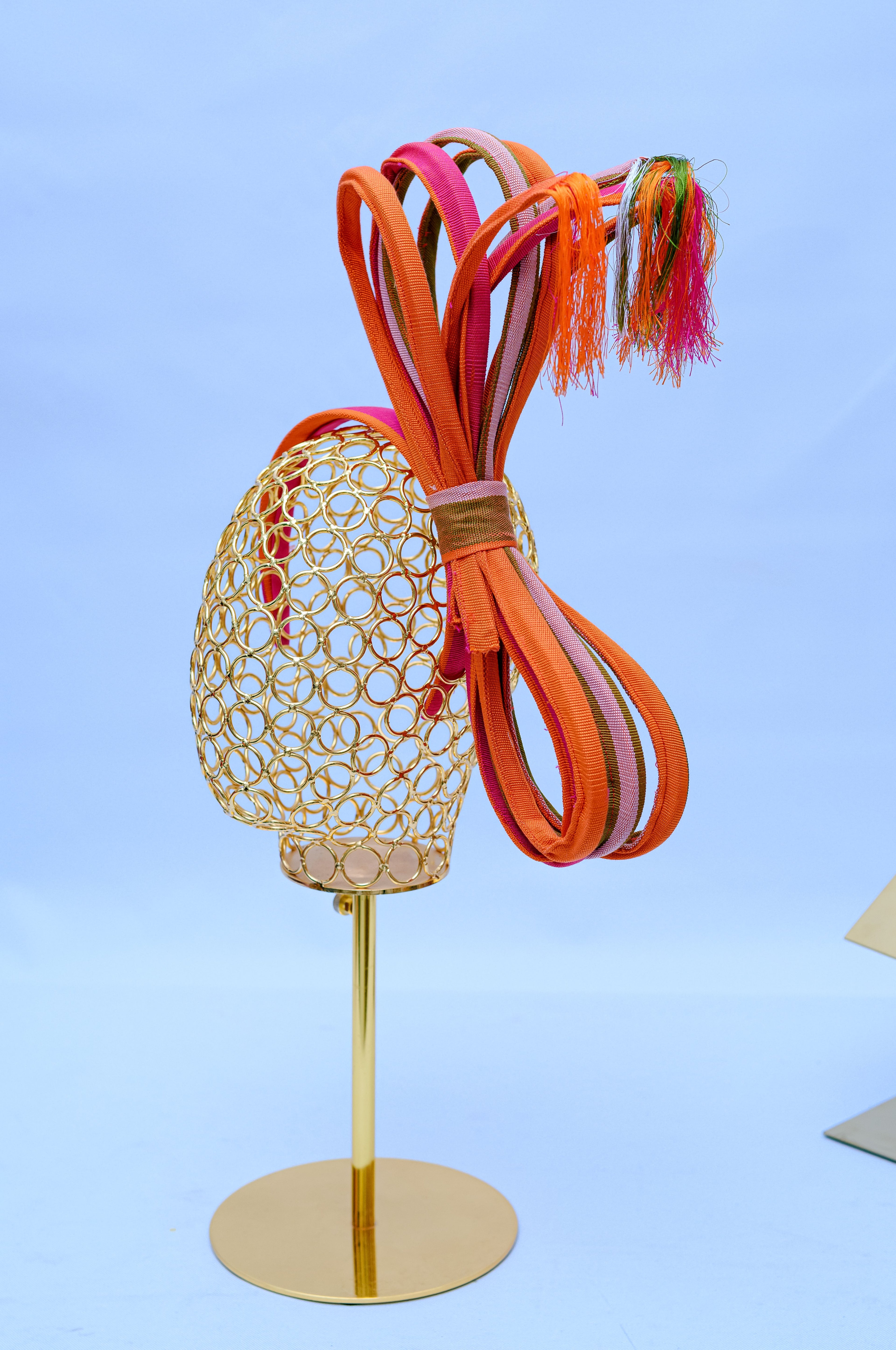 Aso Oke Loop Bow Tassel Percher Hat