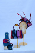 Aso Oke Complete Set – Kelly Bag, Feather Fascinator & Buckle Slides