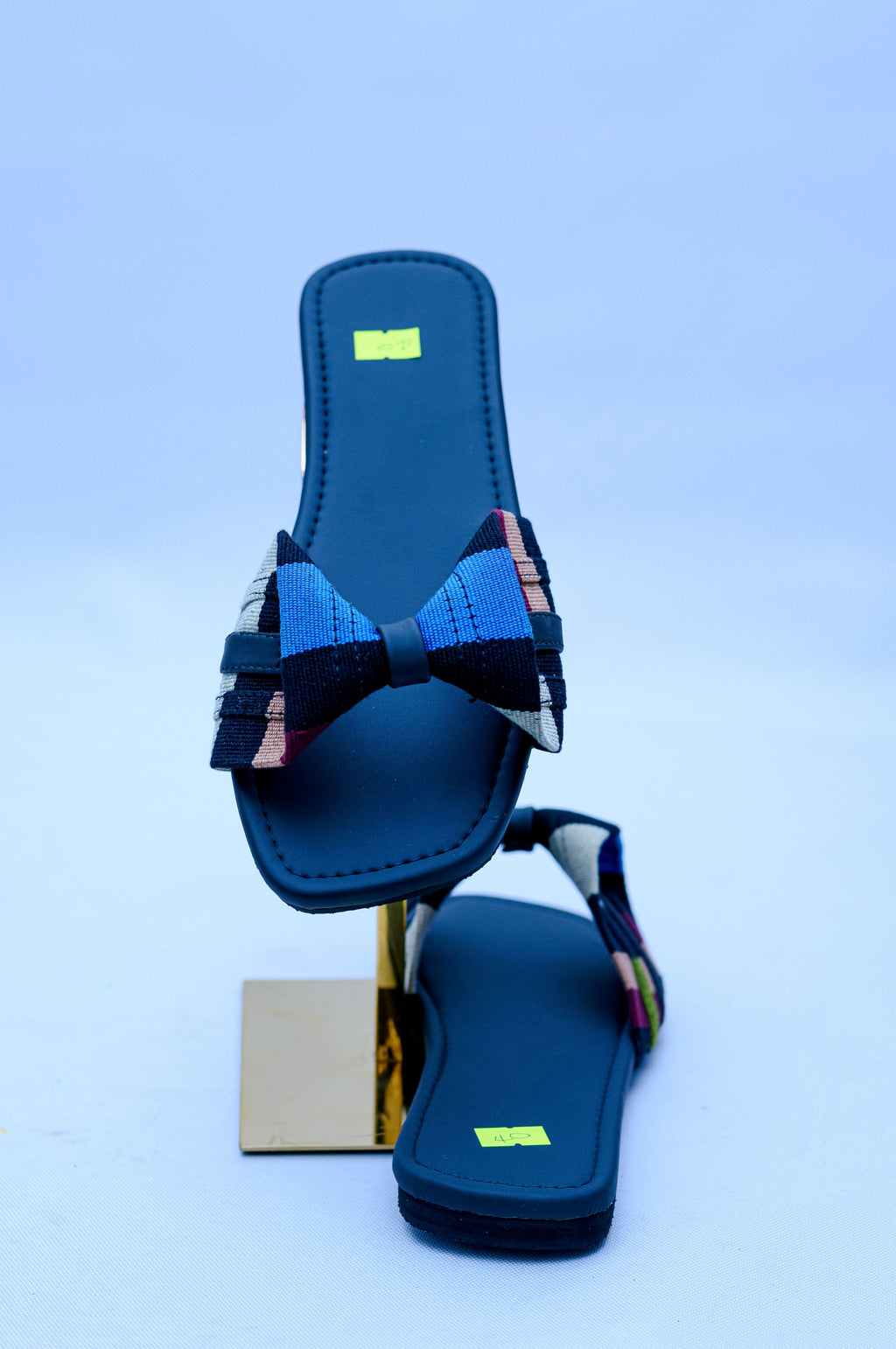 Aso Oke Bow Slide Sandals II