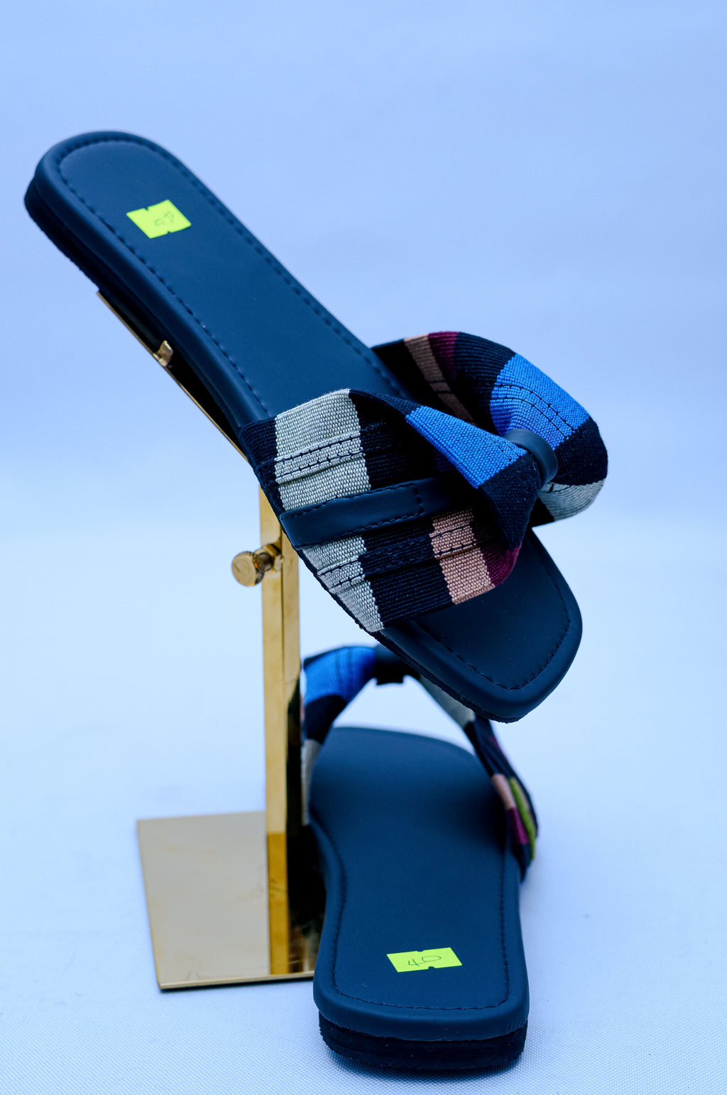Aso Oke Bow Slide Sandals II