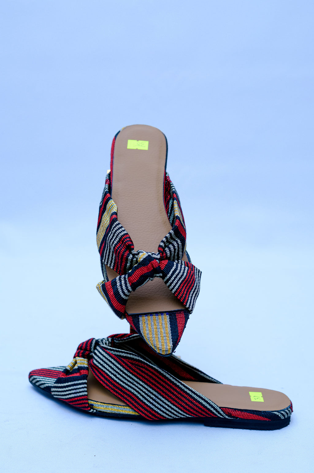 Aso Oke Bow Slide Sandals