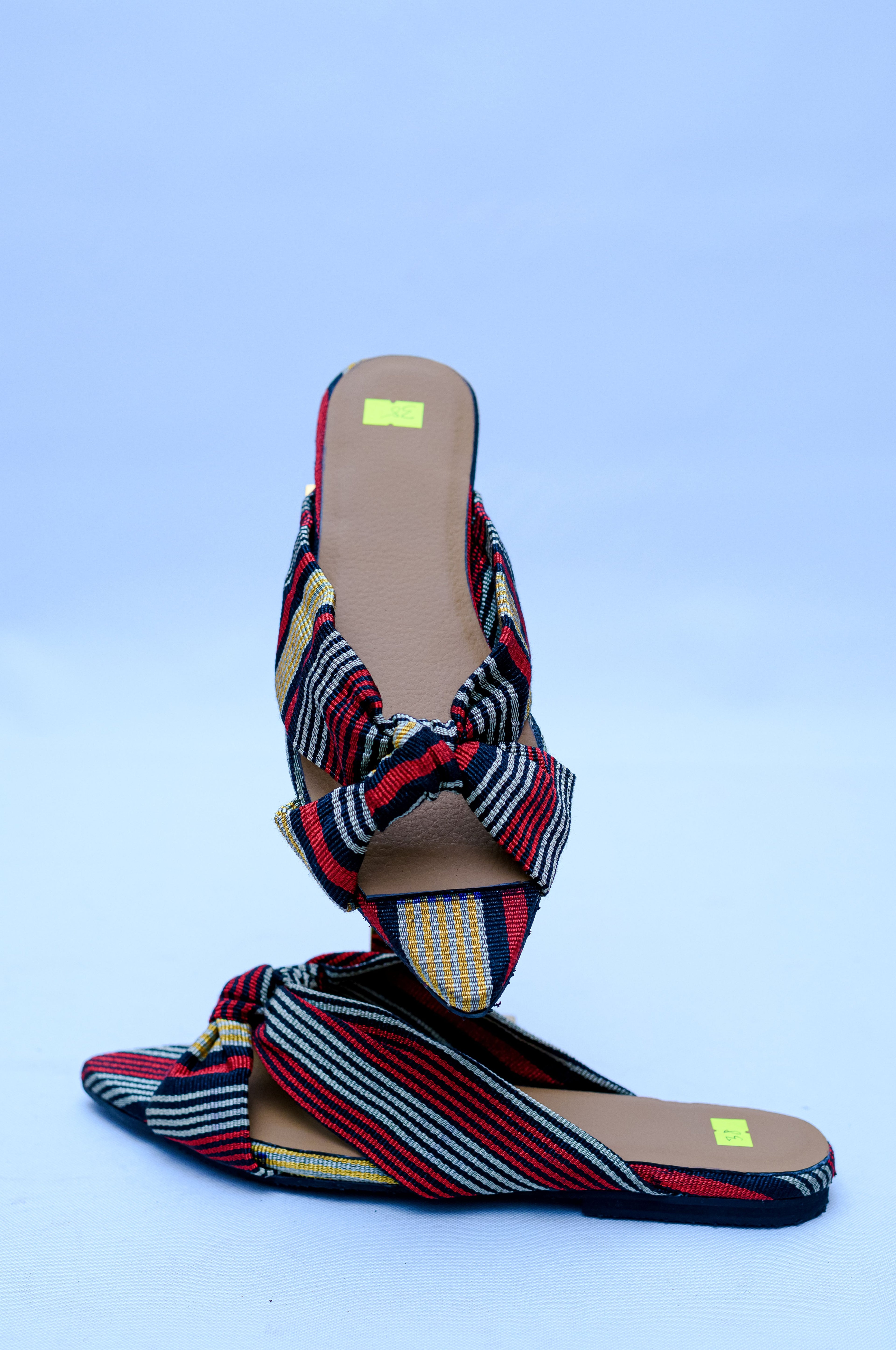 Aso Oke Bow Slide Sandals
