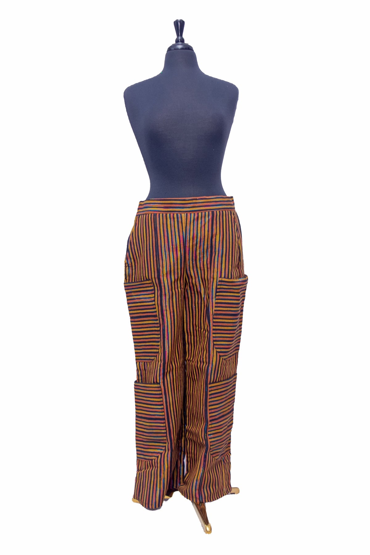 Aso Oke Co-ord Set — Multicolor Strip Waistcoat & Wide-Leg Trousers