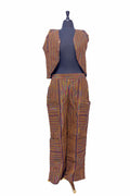 Aso Oke Co-ord Set — Multicolor Strip Waistcoat & Wide-Leg Trousers